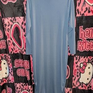 SHEIN Gray Ribbed Bodycon Long Sleeve Dress